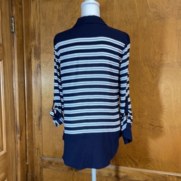 Talbots Strioed Buttondown Tunic - EUC - Picture 4 of 6